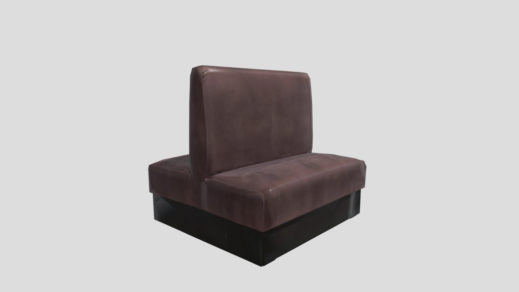 Brown Leather Booth Seat 1k poly count