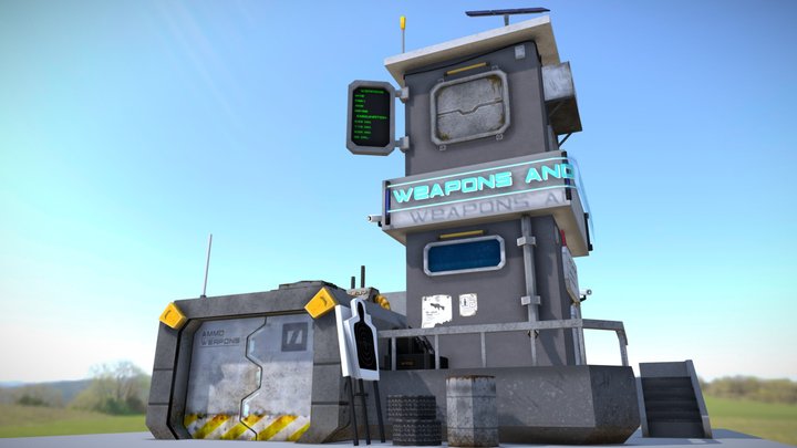 Weapons Home Low Poly 3D Model