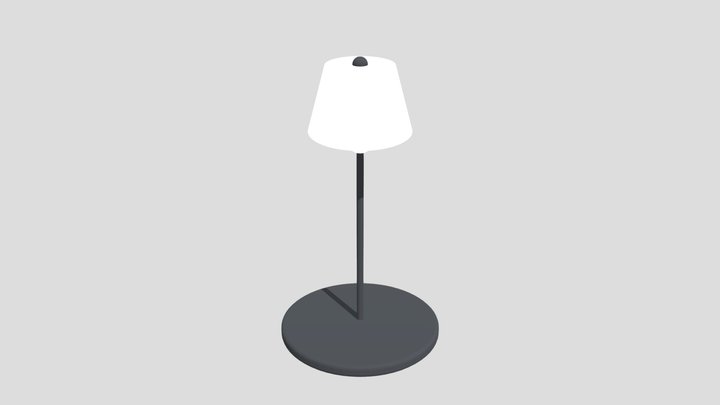 Modern Brass Table Lamp — PBR Low-Poly 3D Model