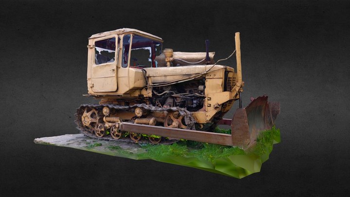DT-75 Soviet Tractor 3D Model