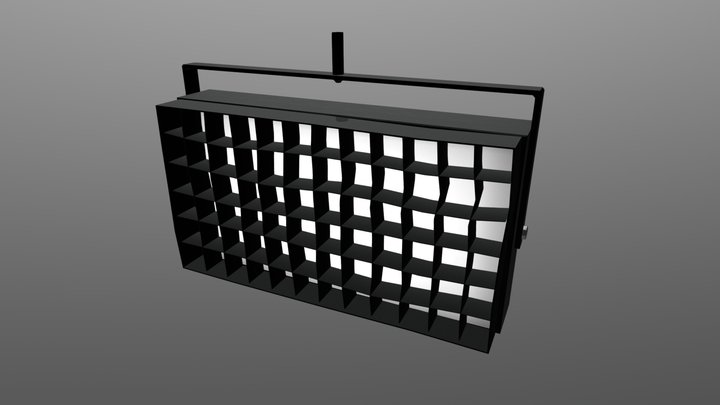Box Stage Light With Grid 3D Model