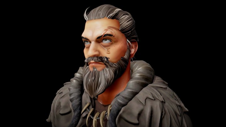 Baba Voss - game ready character bust 3D Model