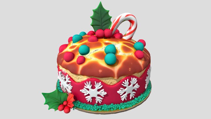 Holly Blaze Christmas Cake – Modello 3D gratuito STL