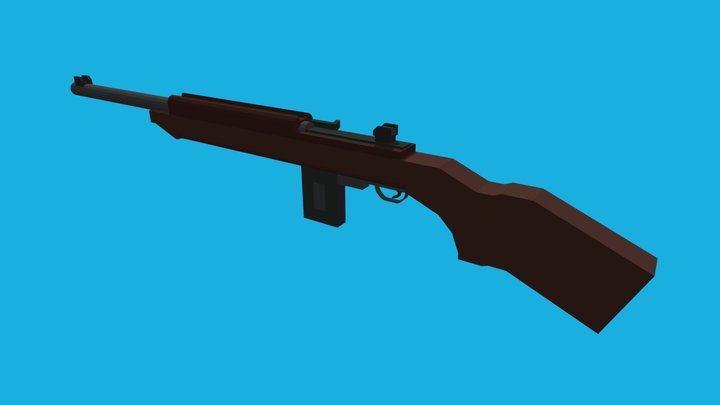 M1 Carbine / Low-Poly / Minecraft 3D Model