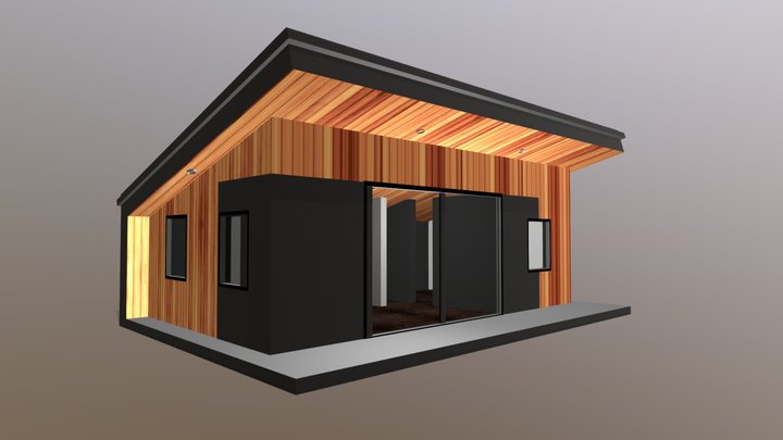 Casa Campestre Tipo: Cabaña MODERNA (45+9 m2) 3D Model