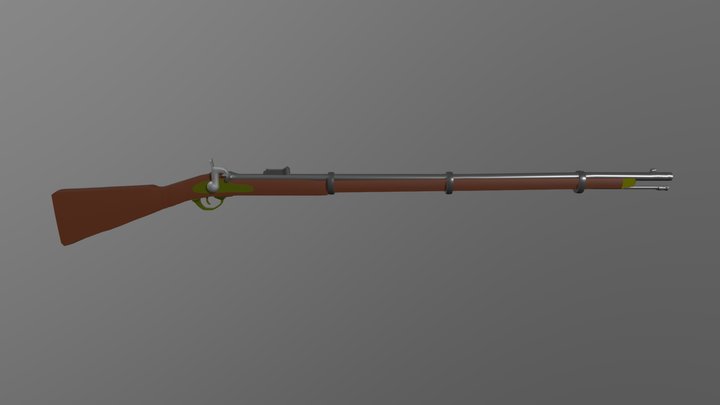 1853 Enfield Pattern Rifle Low Poly 3D Model