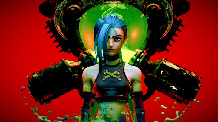 LOL Arcane Jinx Fan art 3D Model
