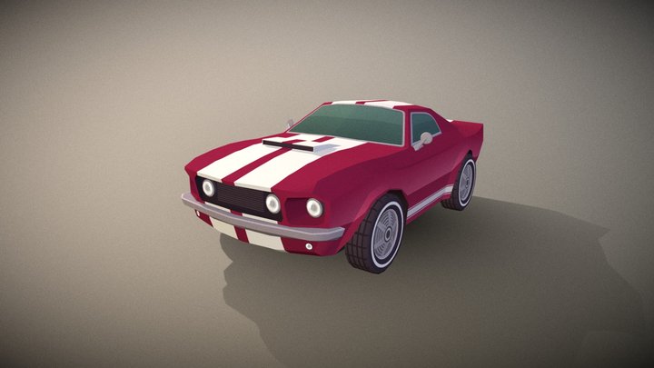 Low Poly Sports Car 3D Model