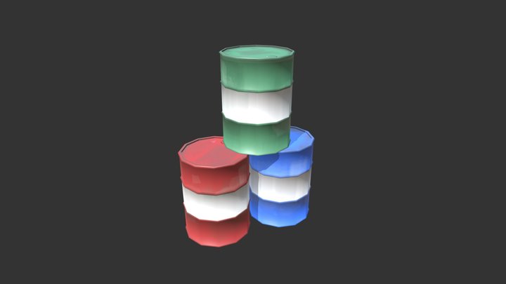 Oil Drum ( game model ) 3D Model
