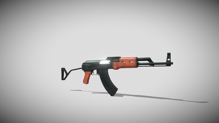 ak 47 game ready 3D Model