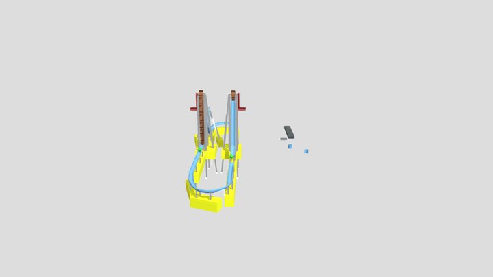 Marble rollercoaster for my science subject v2 3D Model