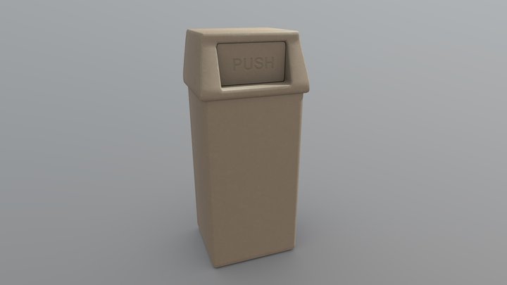 Plastic Trashcan 3D Model