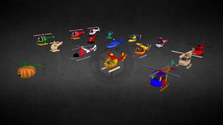 AR ReadyToy Helicopter Pack 3D Model