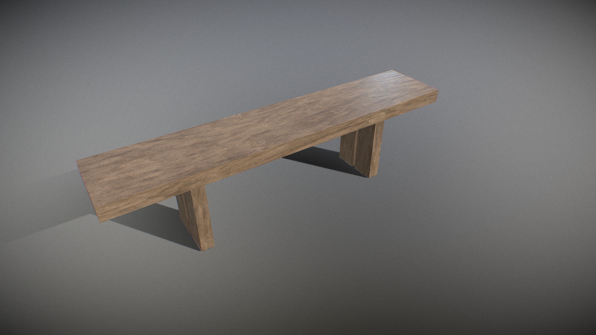 3D model Bench wooden 02 - This is a 3D model of the Bench wooden 02. The 3D model is about a wooden table on a white background.