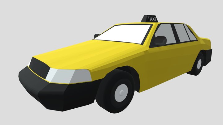 Low Poly Taxi 3D Model
