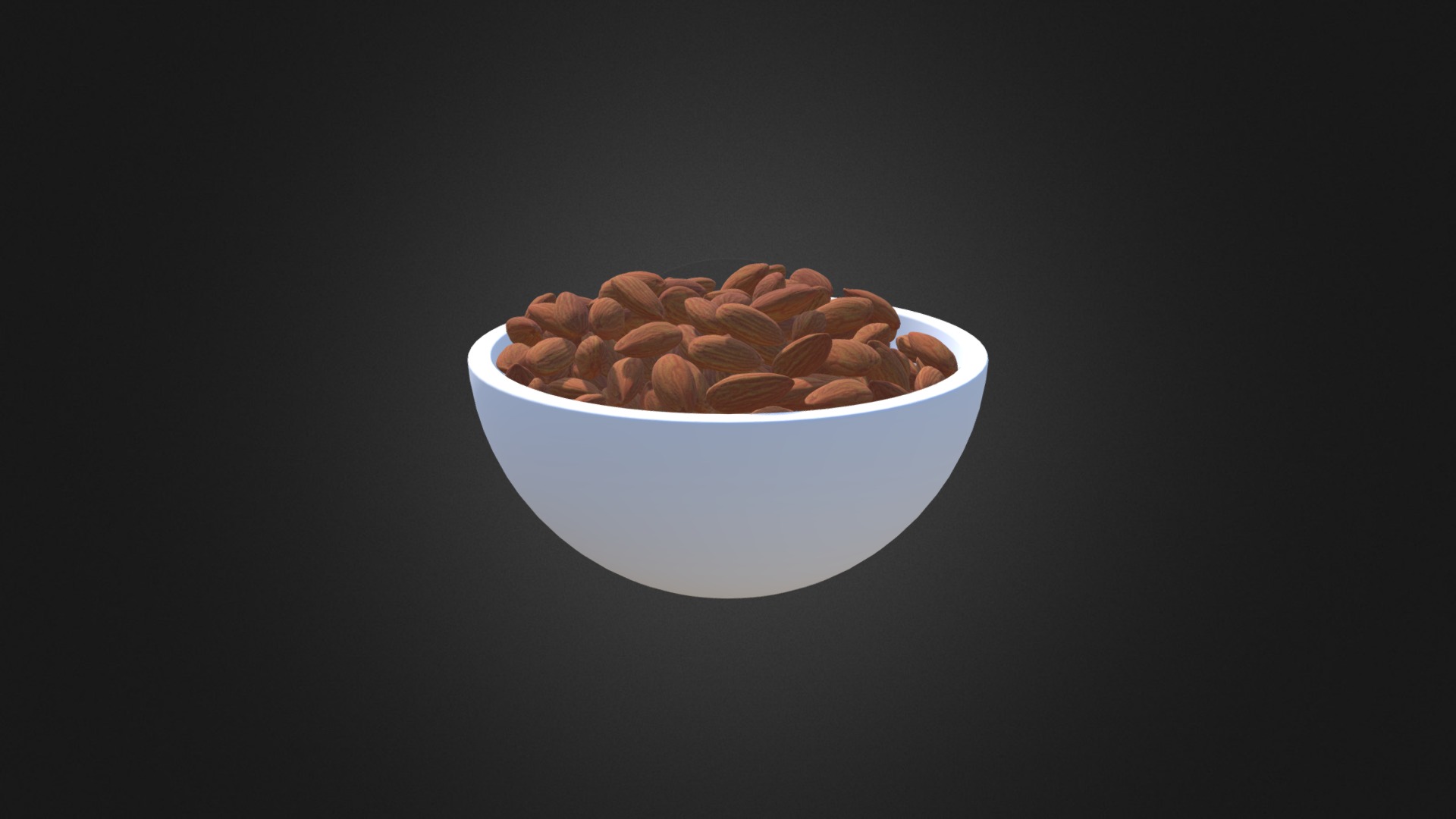 3D model Bowl of Almonds - This is a 3D model of the Bowl of Almonds. The 3D model is about a bowl of cereal.