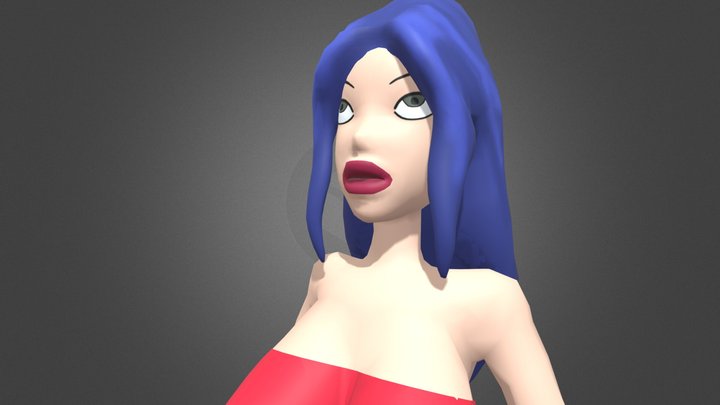 Lady on Red 3D Model