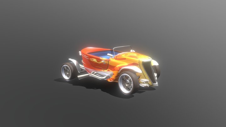 Classic Race Car 3D Model