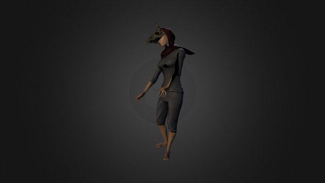 WIP Hooded Girl 3D Model