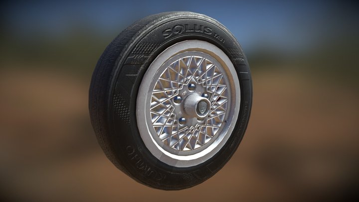 Jaguar Xjs Tire, Jag xjs wheel rim 3D Model