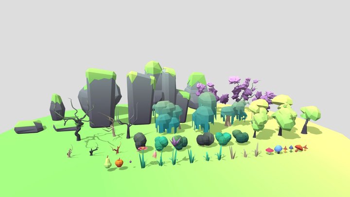 Low Poly nature pack 3D Model