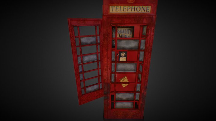 Telephone Booth 3D Model
