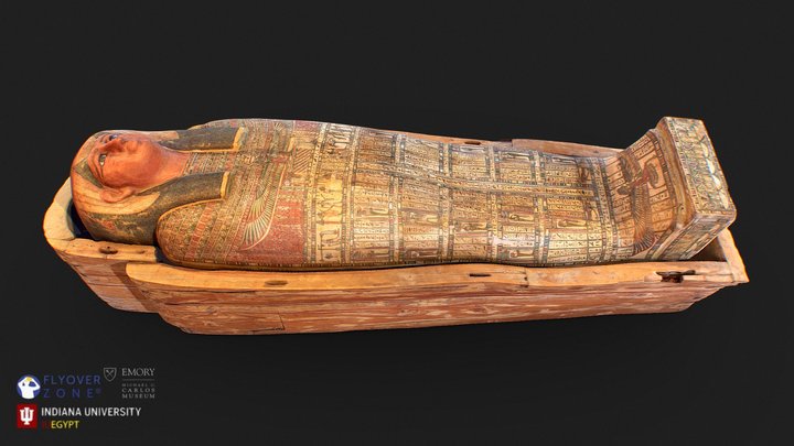 3D rendering of Nested Coffins Iawttasheret