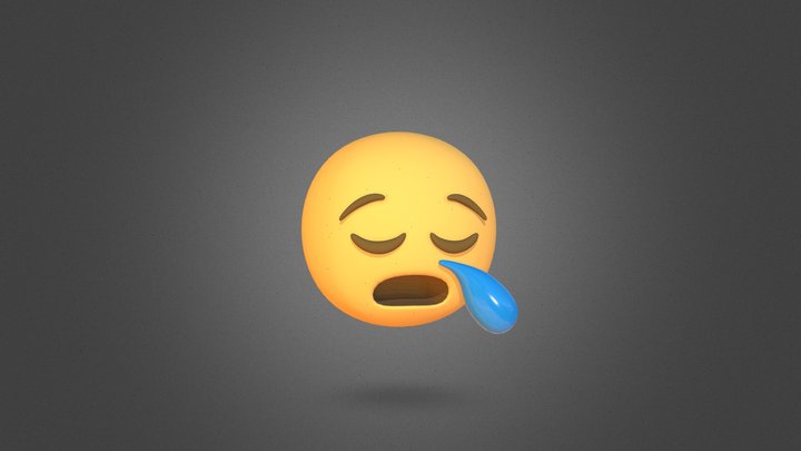Sleepy Face Emoji 3D Model