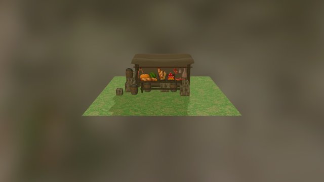 Medieval Style Market Stall 3D Model