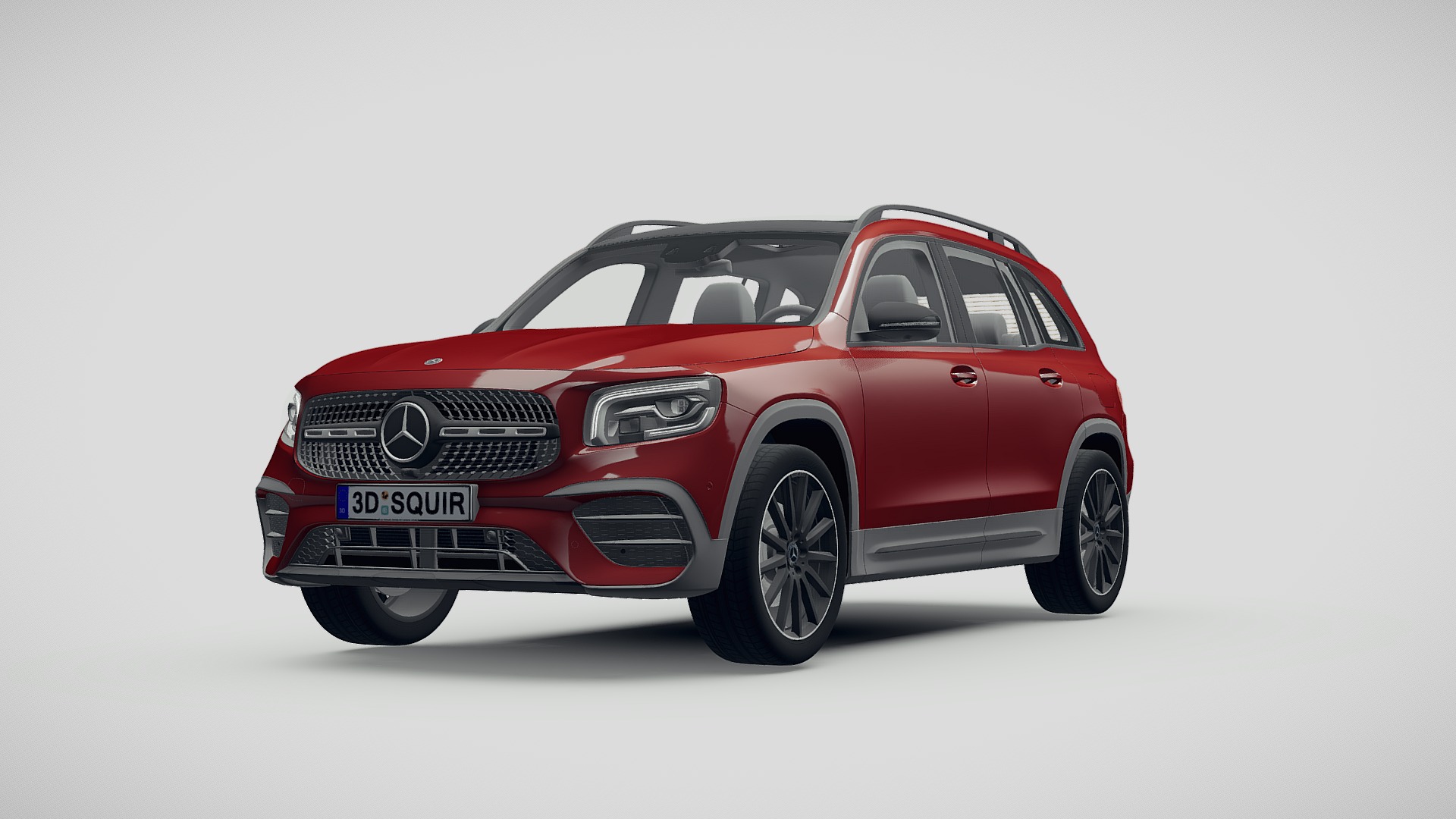 3D model Mercedes-Benz GLB AMG 2020 - This is a 3D model of the Mercedes-Benz GLB AMG 2020. The 3D model is about a red car with a white background.