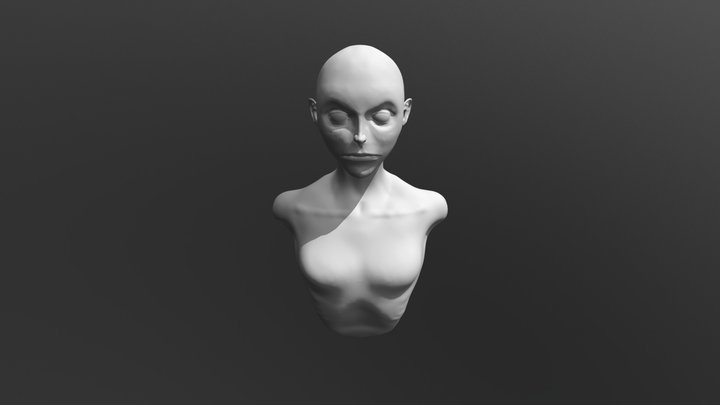 Girl Bust 3D Model