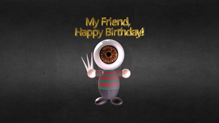 3D&360 Mr Wonder+ Freddy Happy Birthday! 3D Model