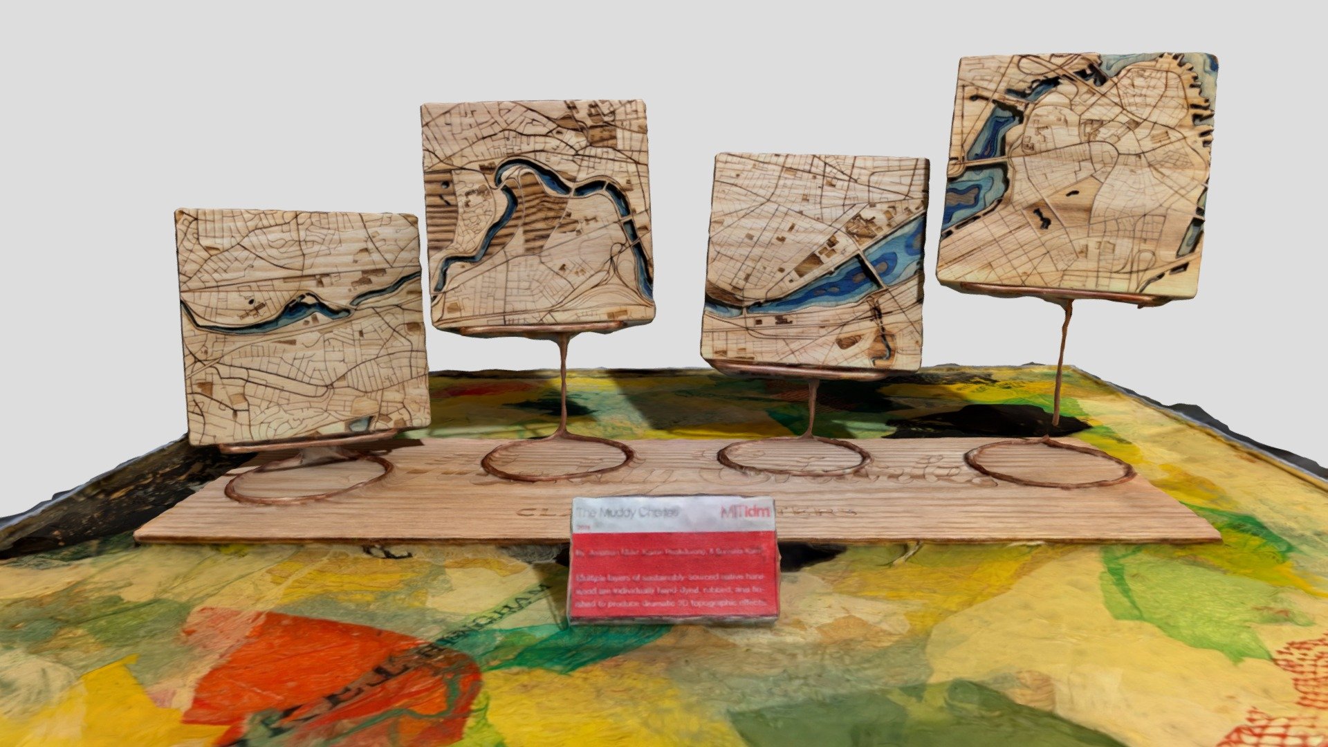 The Muddy Charles coasters on display
