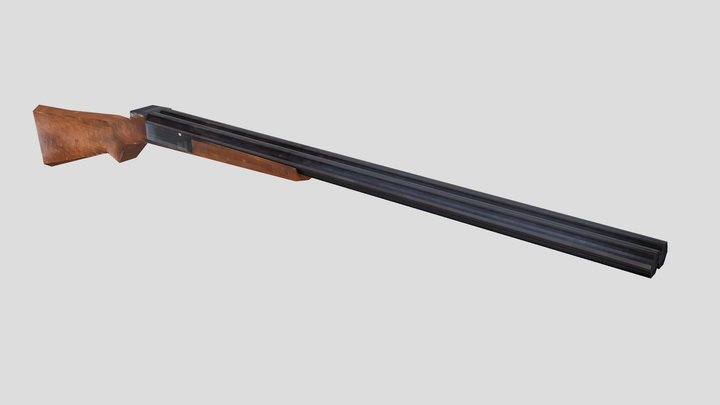 Winchester Double Barrel - PS1 Low Poly – Free 3D Model STL