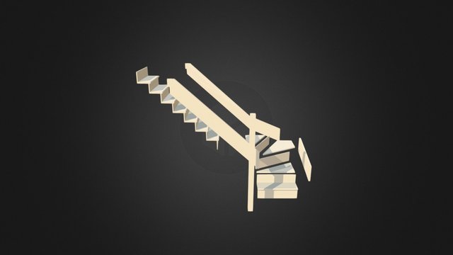 Escalier 3/4 gauche 3D Model