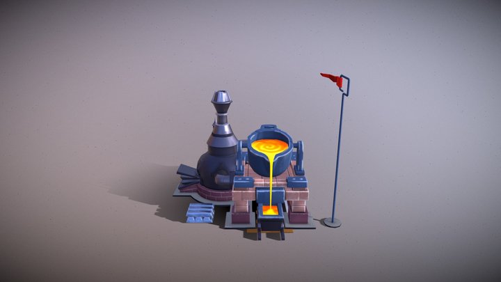 Foundry workshop. Stylized graphics. 3D Model