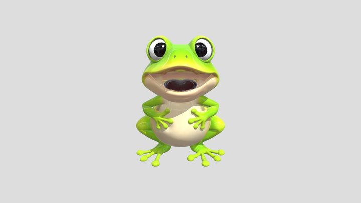 Vibrant green frog 3D Model