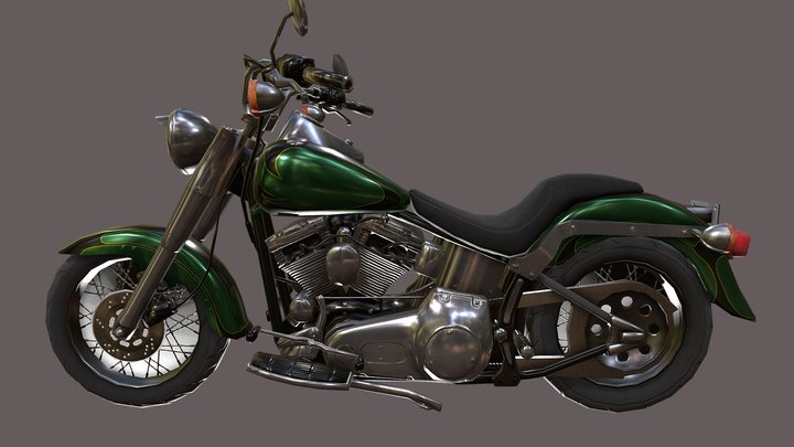 Harley Davidson Fatboy 3D Model