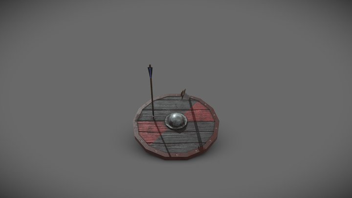 Viking Sword and Round Shield 3D Model