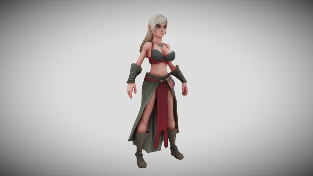 Blonde Elf Mage Lowpoly