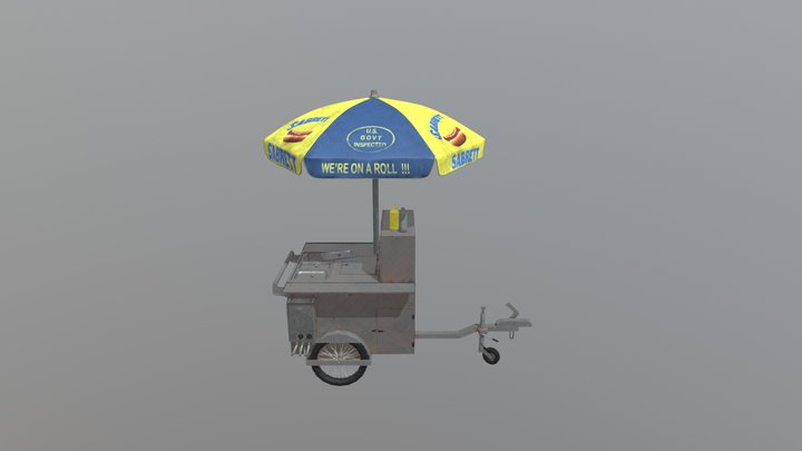 Hotgog Cart Cart Cabinet Base Color 3D Model