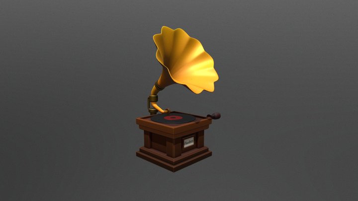 Stylized Gramophone 3D Model