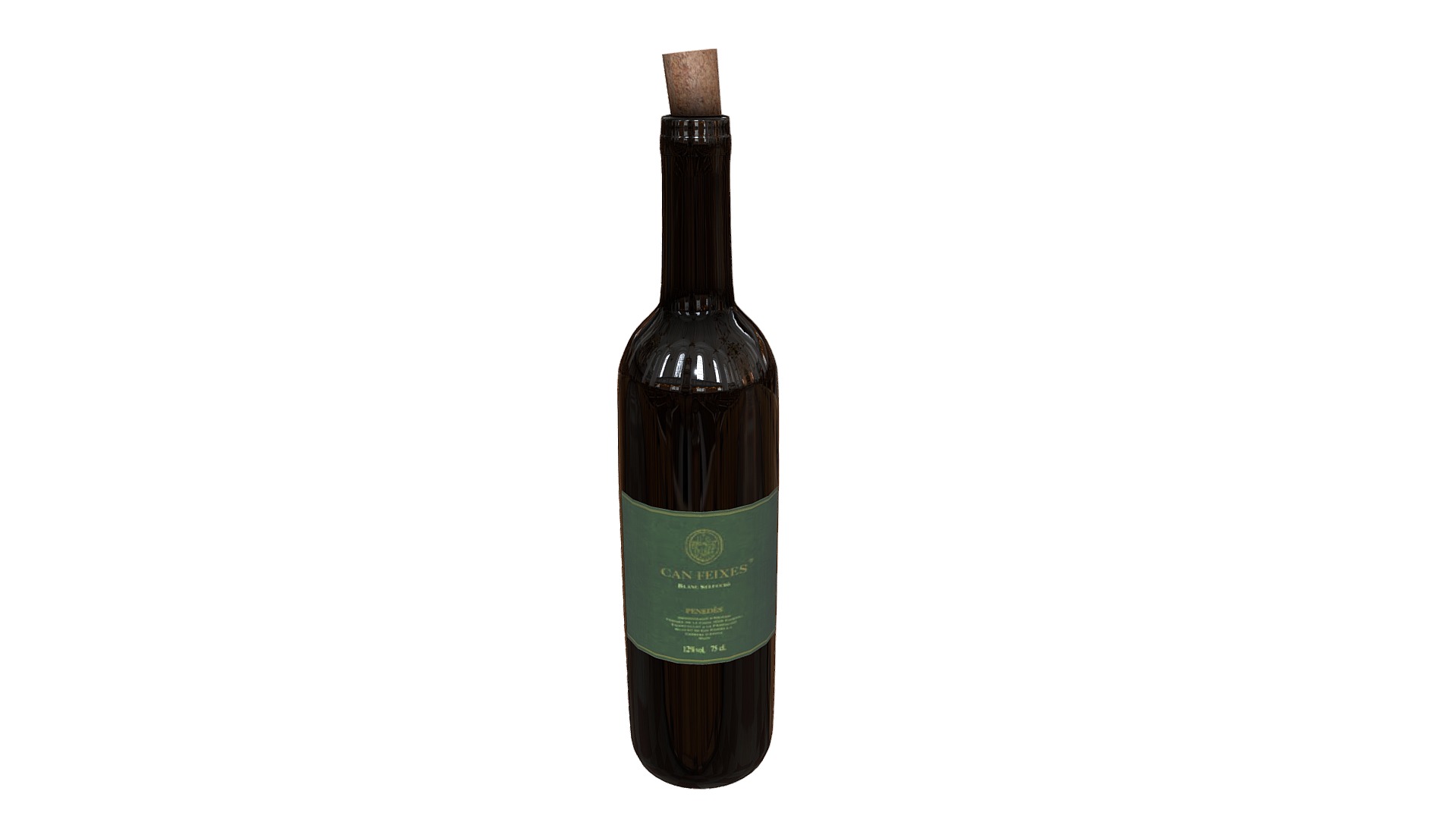 3D model Wine Bottle - This is a 3D model of the Wine Bottle. The 3D model is about a bottle of wine.