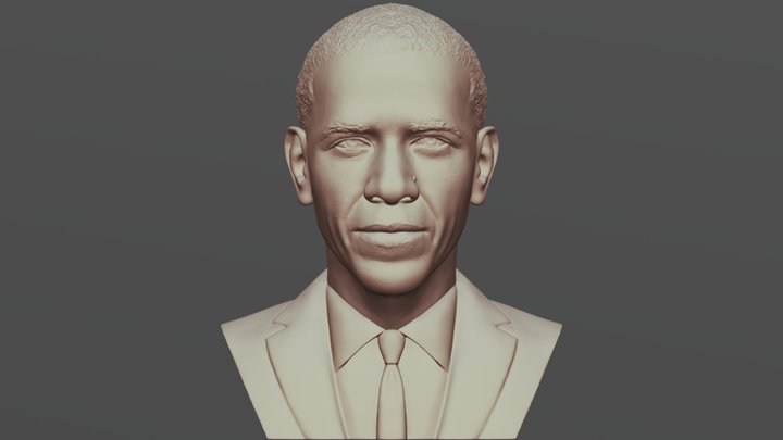 Barack Obama bust for 3D printing 3D Model