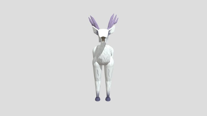 Stag Low poly Textured 3D Model