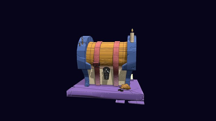 Game Art Chest Prop 3D Model