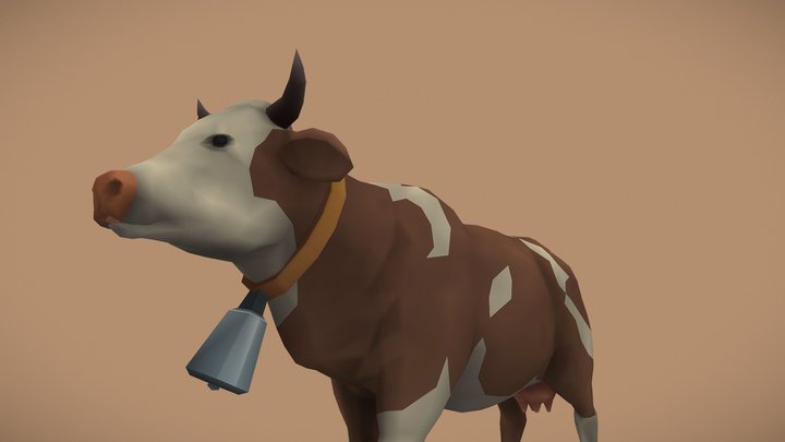 Toon Farm Animals: Cow, Bull & Calf 3D Model