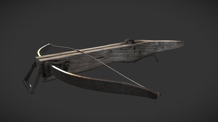 Old Medieval Crossbow 3D Model
