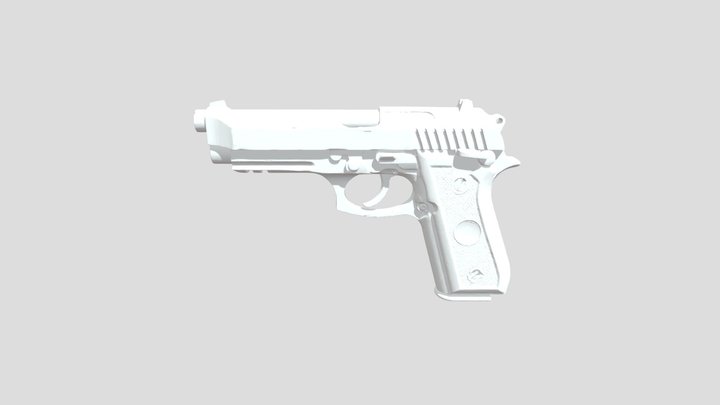 Silver Pistol 3D Model
