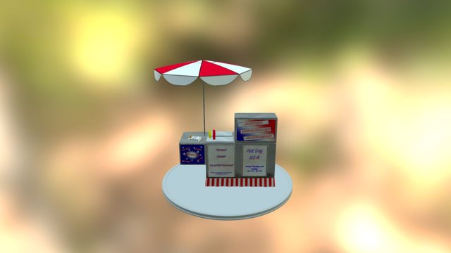 Hot Dog Wagon (July 4th Edition) 3D Model